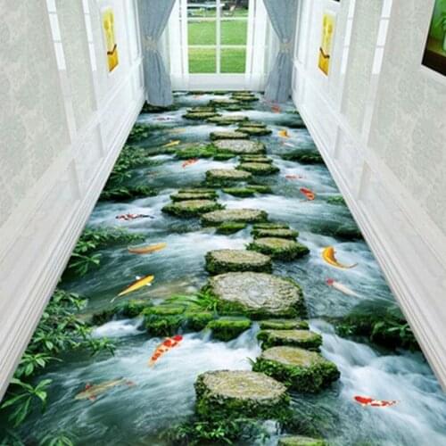 Modern 3D Landscape Corridor Carpet Living Room Long Hallway Rug Soft Printed Kitchen Bedroom Rugs Home Entrance Door Mat Decor