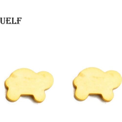Uelf New Fashion LovelyGold Filled Tiny Turtle Stud Earrings For Women Girl Chidren Kids Wedding Cute Animal Jewelry
