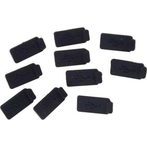 10pcs Durable Black PC Rubber USB 2.0 3.0 Interface Prevent Rust Dust Plug Laptop Soft Dust Cap USB Plug Cover Stopper