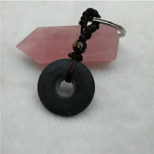 100% Quality Real Bianshi Black Bian Natural Stone Bianshi keychain Carve Black keychain For Men&Women jewelry Protect your safe