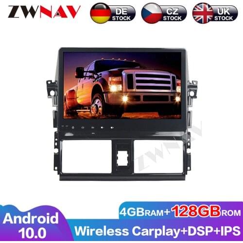 4G+128G ZWNAV Carplay Android 10 Car DVD Player For Toyota Yaris Vios 2013-2015 GPS Audio Stereo Multimedia Head unit Auto Radio