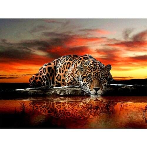 Full Square&round drill 5D DIY Diamond embroidery leopard Diamond Painting Cross Stitch Rhinestone Mosaic decor gift