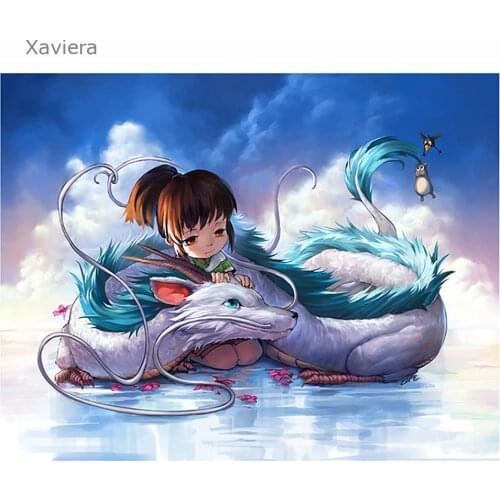 Anime Diamond Painting Spirited Away Full Drill Embroidered Mosaic 5D Diy Diamond Cross Stitch Mosaic Rhinestone Picture Artwork