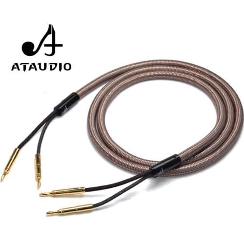 ATAUDIO Hifi Speaker Cable Accuphase OCC Pure Copper Audio Speaker Wire with Gold plated Banana Plug