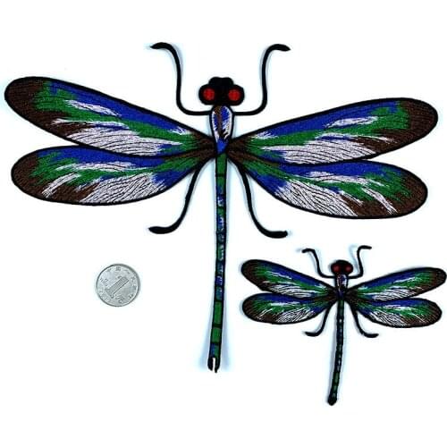 Big Dragonfly Iron On Patches for Clothing Embroidery Patch DIY Applique Badges for Clothes Brooch Scrapbooking