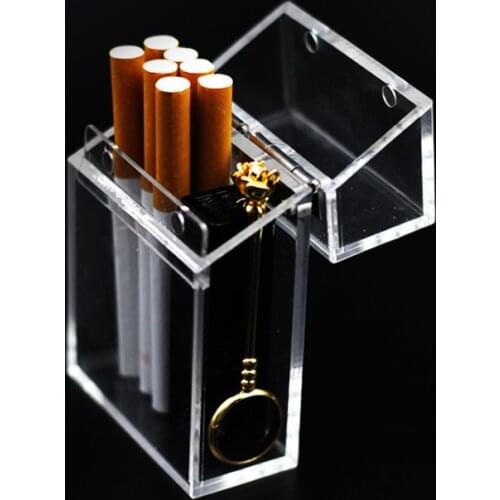 1pcs Ins Fashion Acrylic Transparent Cigarette Case Metal Accessories Thick Portable Lighter Package Dust-proof Storage Box