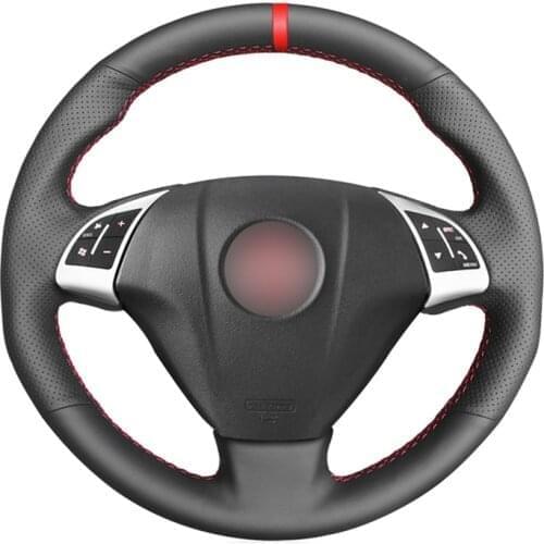Black Artificial Leather Car Steering Wheel Cover for Fiat Grande Punto Bravo Linea 2007-2019 Qubo Doblo Opel Combo
