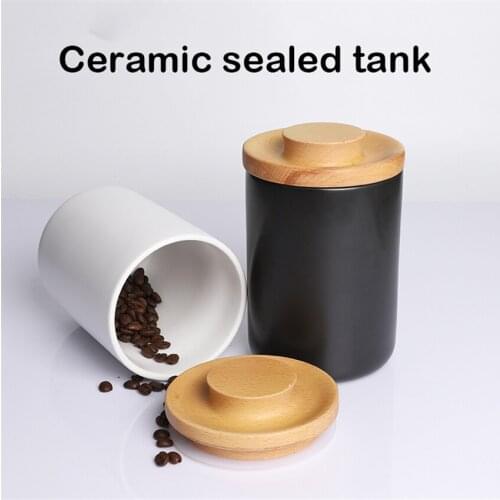 250g Sealed Ceramic Storage Jar For Spices Tank Container For Eating With Lid Bottle Coffee Tea Caddy Kitchen