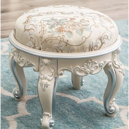 European style round PE material stool fashion creative carved shoe changing pouf household living room dining table sgabello