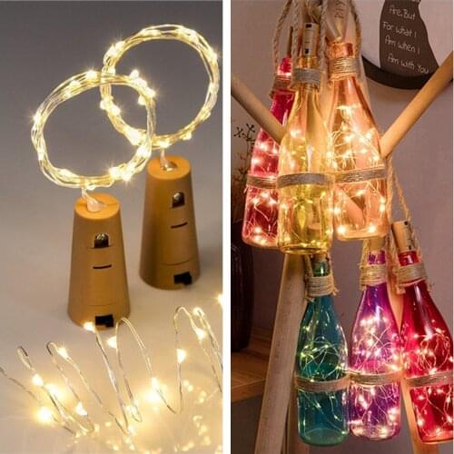 1/2/3m Wine Bottle String Lights with Cork Copper Wire Led Decorative Fairy Lights Garland Christmas Decorations for Home Natal