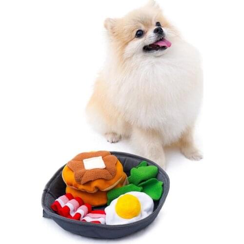 Pet Dog Mat Dog Nosework Pad Simulation Of Bacon Breakfast Feeding Mat For Dogs Washable Pet Sniffing Training Blanket Pet