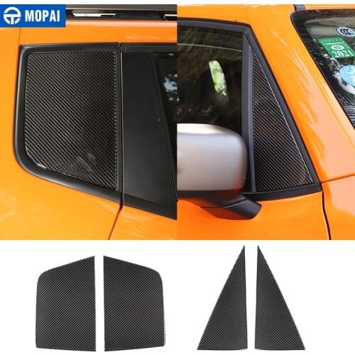 MIOPAI Carbon Fiber for Car Front Rear Window Triangle Glass Decoration Cover Stickers Accessories for Jeep Renegade 2016