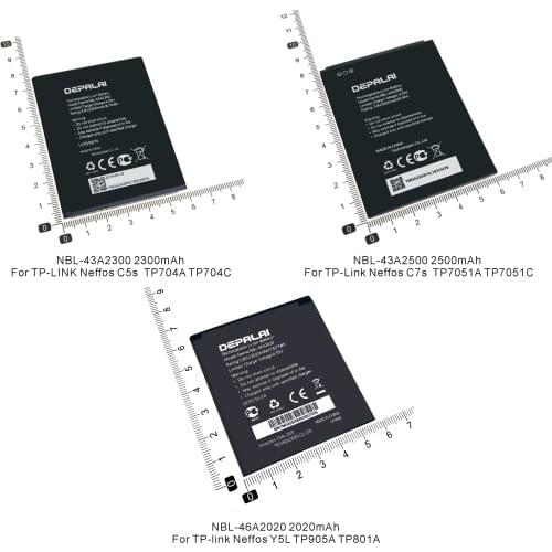 NBL-43A2300 NBL-43A2500 NBL-46A2020 Battery For TP-link Neffos C5s TP704A TP704C C7s TP7051A TP7051C Y5L TP905A TP801A Bateries