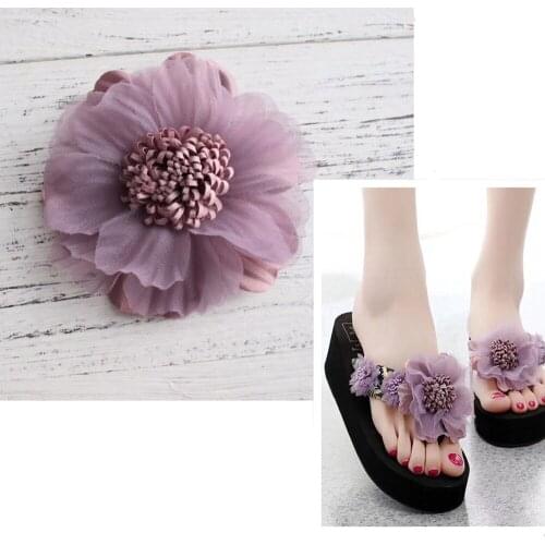 Unfinished craft flower accessories for hair shoes brooch kids women fabric Artificial flowers