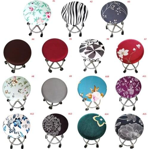 New Round Chair Cover Bar Stool Cover Elastic Seat Cover Home Chair Slipcover Round Chair Bar Stool Floral Printed