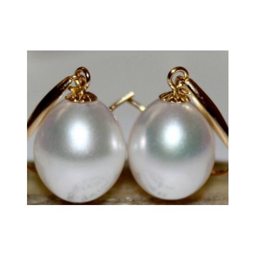 Free shipping >>>>noble jewelry charming 10-13mm south sea white pearl dangle earring 925s