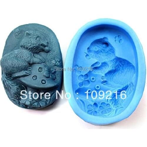 Wholesale!!!1pcs The Mushroom Bear (R1018) Silicone Handmade Soap Mold Crafts DIY Mold