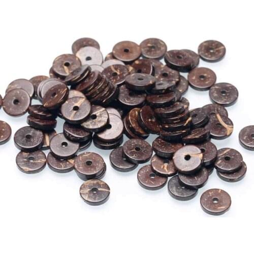 Polished coconut shell round brown coconut shell for DIY jewelry making bracelets 100 beads septa beads