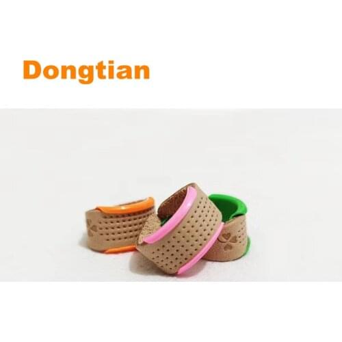 Adjustable Leather Thimble Patchwork Finger Protector Needlework Sewing Helper Made In Japan