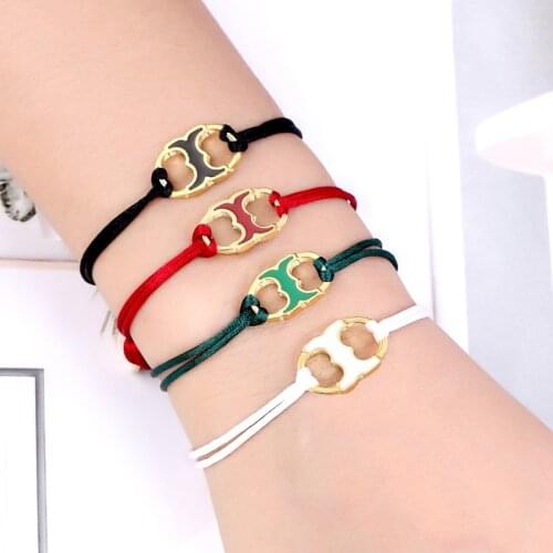 Zlxgirl jewelry Adjust fashion women Simple stainless steel handcuff shape Bracelet different colors paint rope bracelet gifts