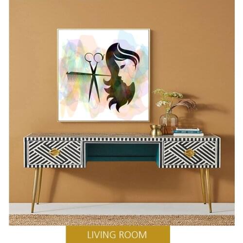 Modern Beauty Salon Hairdresser Abstract Pictures Posters Prints Canvas Painting Wall Art Picture for Interior Office Decoration