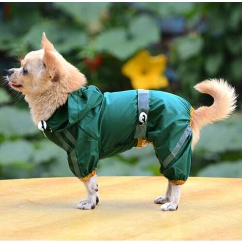 Reflective Puppy Pet Dog Raincoat Clothes Hoody Waterproof Rain Lovely Jackets Coat Apparel Clothes Pet Supplies