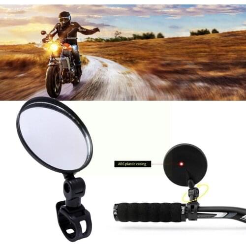 Universal Motorcycle Mirror Adjustable Bicycle Handlebar Mirror Bike Rearview Rotate Cycling Accessories For MTB Wide-angle Y8V2