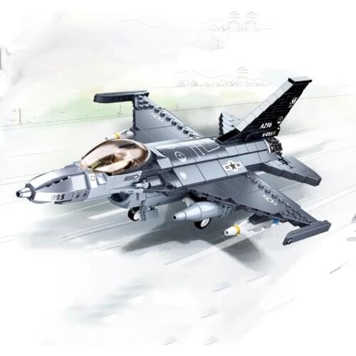 World War II 2 Air Force Military Weapon F-16C Falcon Fighter Building Blocks Kit Bricks WW2 Classic Model Toys For Child Gift