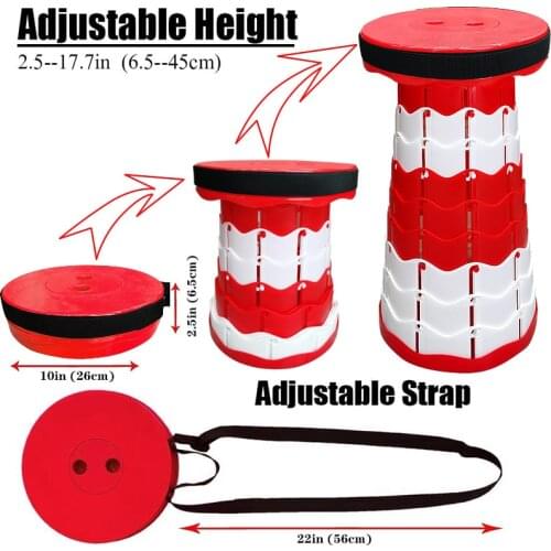 Retractable Collapsible Telescopic Camping Seat for Kids/Adults/Travel/BBQ/Hiking/Kitchen/Gardening