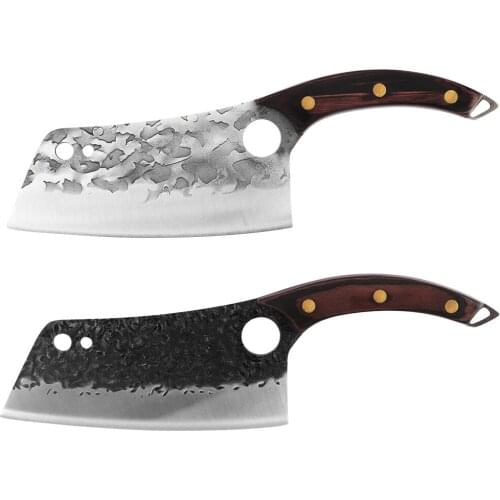 Xyj 7'' Forged Kitchen Knife Hammer Pattern Chinese Chef Knife Stainless Steel Butcher Meat Chopping Cleaver Knife Cooking Tools