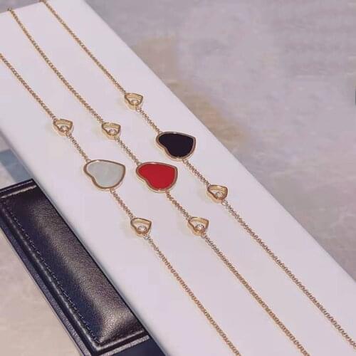 Womens classic fashion heart-shaped red agate pendant necklace S925 sterling silver original high-quality exquisite gift