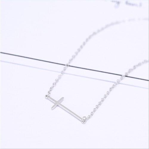 JIANERY Fashion Silver Color Cross Necklace Pendant For Women Choker Necklaces Holiday Beach Statement Boho Jewelry