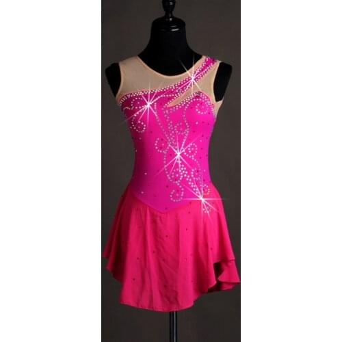 New Figure Skating Dance Competition Dress Female Shiny Diamond Elegant Costumes Modern Ice Skating Latin Dance Clothes DQL3313