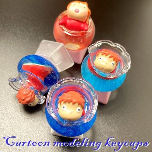 1pc Creative goldfish princess Kawaii keycap Personality Esc Cartoon modeling keycaps for Mechanical Keyboard DIY keycaps