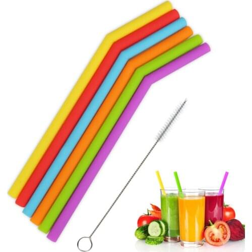 1Pcs Reusable Silicone Drinking Straws Long Flexible Straws 20 Oz Tumbler Bar Party Straws Environmental Protection