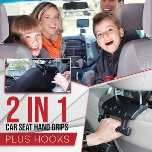 1PC Car Safety Armrest Auto Hand Grip Car Back Seat Grab Handle Car Headrest Black Color ABS Hanger Hooks Grab Bar