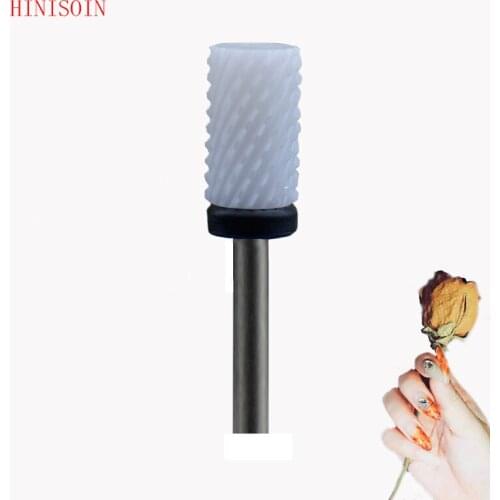 10pcs White Ceramic Nail Drill Bit - Small Barrel Bit