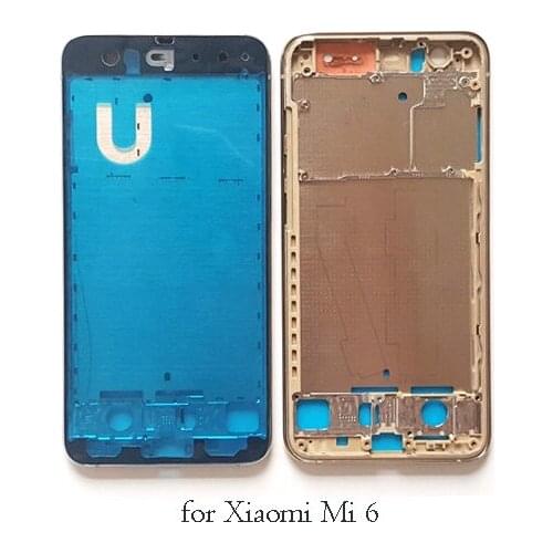 10pcs/lot Original For Xiaomi Mi 6 Middle Frame Faceplate Bezel For Xiaomi Mi6 LCD Screen Supporting Frame Housing + Side button