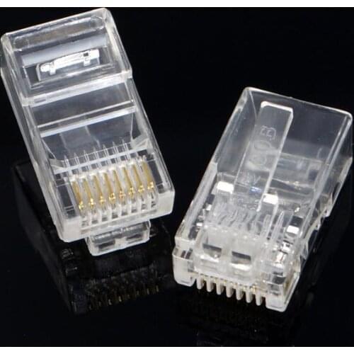 100pcs/lot RJ45 crystal head Pure copper network crystal head Network cable crystal head 8P8C /O8 High quality COB crystal head