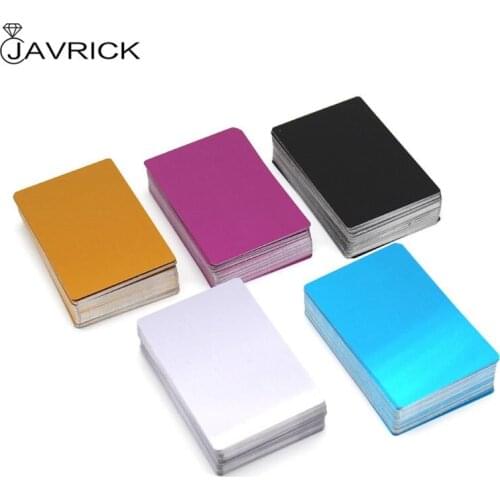 100Pcs Blank Engraved DIY Custom Metal Smooth Business Visiting Name Cards Aluminium Alloy Business Card Display