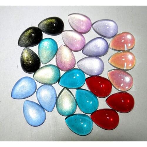 13*18mm natural Quartz crystal Water drop cabochon Color Change by Temperature Beads For Diy Jewelry Making Accessories 50pcs
