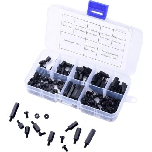 180 pcs M3 Nylon Male Female Hex Utility Spacer Standoff Screw Nut Assortment Mounting Hardware Kit For FPV,Quadcopter Drone, RC