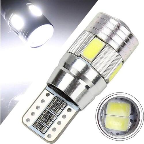 2* Car 5W5 Bulbs W5W LED Signal Light Canbus 12V 6000K Auto Claerance Wedge Side Reverse Lamps 5630 6SMD