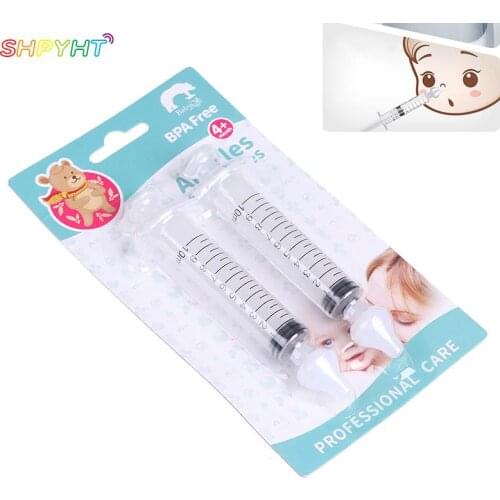 2 Pcs Baby Nose Clean Needle Tube Infant Baby Care Nasal Aspirator Cleaner 10ML Baby Rhinitis Nasal Washer