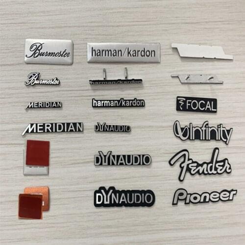 2pcs for Dynaudio !JBL FOCAL harman/kardon MERIDIAN Fender Hi-Fi Speaker audio Speaker metal Badge stereo Emblem sticker stying