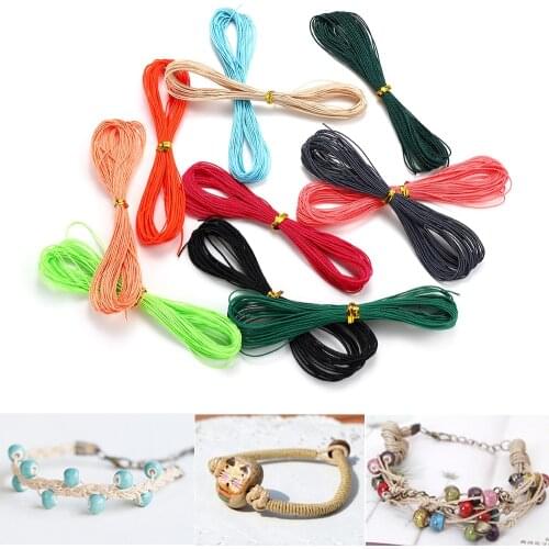 38 Colors 10m/pc 1mm Waxed Cotton String Beading Cord Rope For DIY Handmade Necklace Bracele Jewelry Makings Supplies