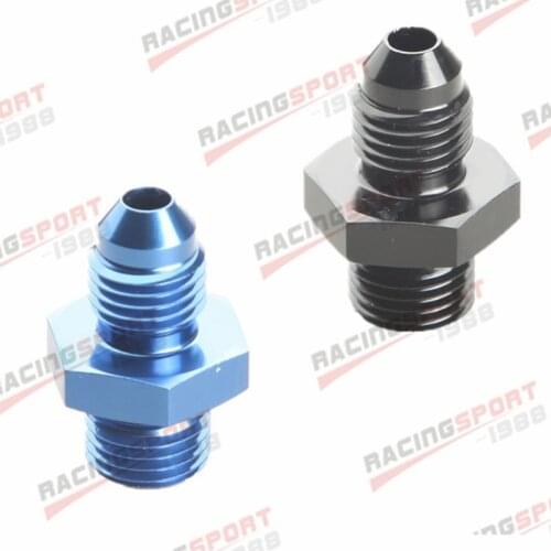 4AN AN-4 To M8 x 1.0 (mm) Metric Straight Flare Male Fitting Adapter Black/Blue
