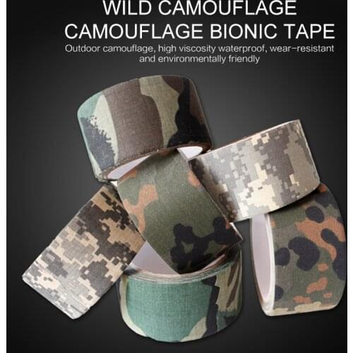 5M Army Camo Tape Outdoor Hunting Shooting Blind Wrap Camouflage Stealth Tape Waterproof Wrap Durable Camping Elastic Tape