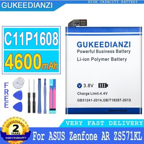 4600mAh GUKEEDIANZI Battery C11P1608 For ASUS Zenfone AR ZS571KL A002 A002A Big Power Bateria