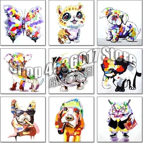 Butterfly 5D DIY square Diamond Painting Watercolor Dog Cross Stitch Diamond Embroidery Pattern Rhinestone Paintings Cat Decor